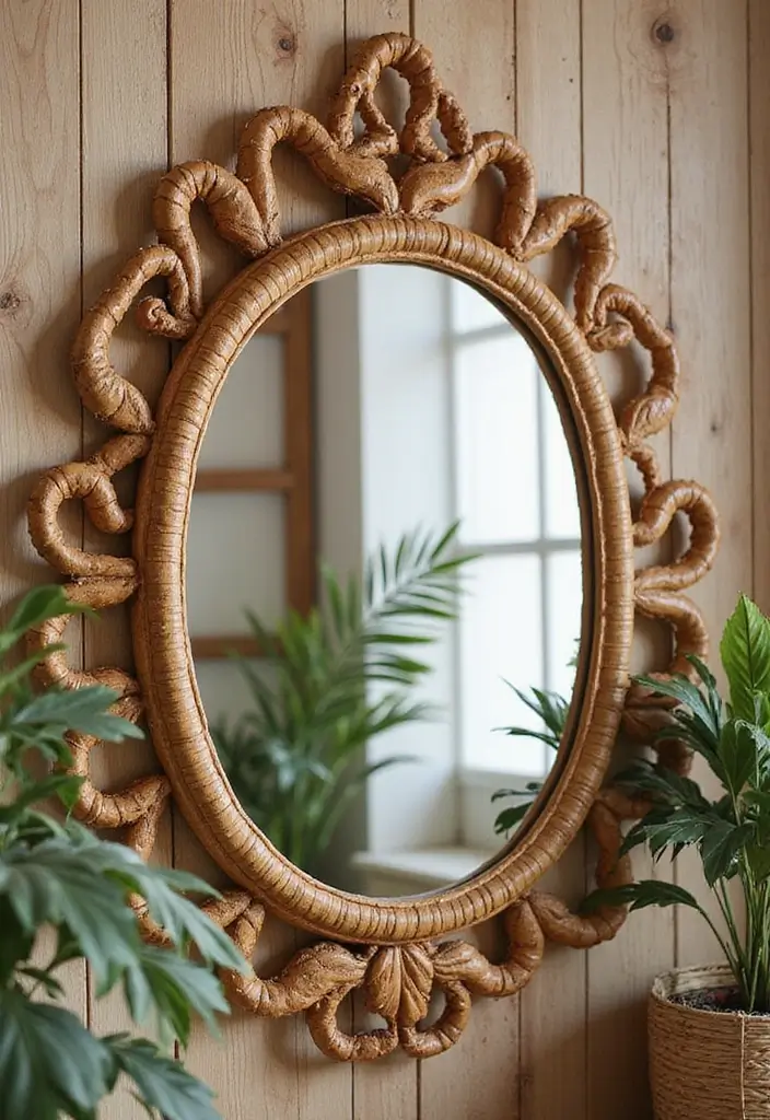 30+ DIY Wall Mirror Decor Ideas That Look Professionally Designed 11 30+ DIY Wall Mirror Decor Ideas That Look Professionally Designed - 11. Rattan Mirror