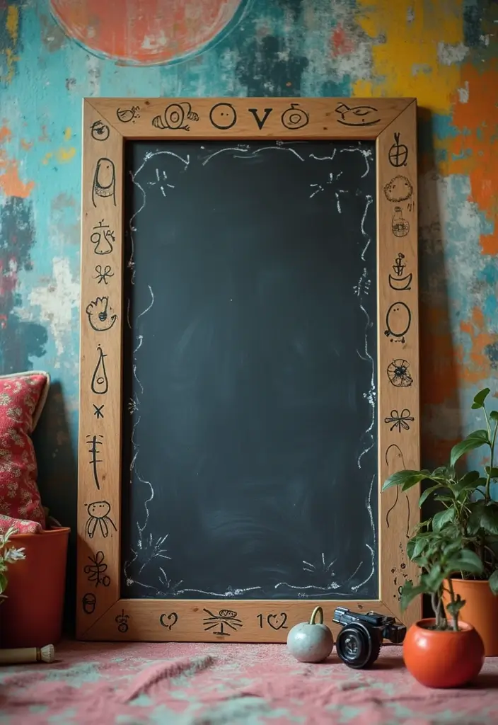 30+ DIY Wall Mirror Decor Ideas That Look Professionally Designed 12 30+ DIY Wall Mirror Decor Ideas That Look Professionally Designed - 12. Chalkboard Mirror