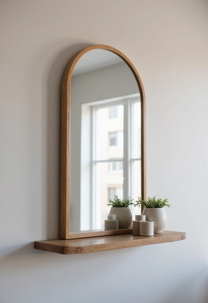 30+ DIY Wall Mirror Decor Ideas That Look Professionally Designed 23 30+ DIY Wall Mirror Decor Ideas That Look Professionally Designed - 23. Floating Shelf Mirror