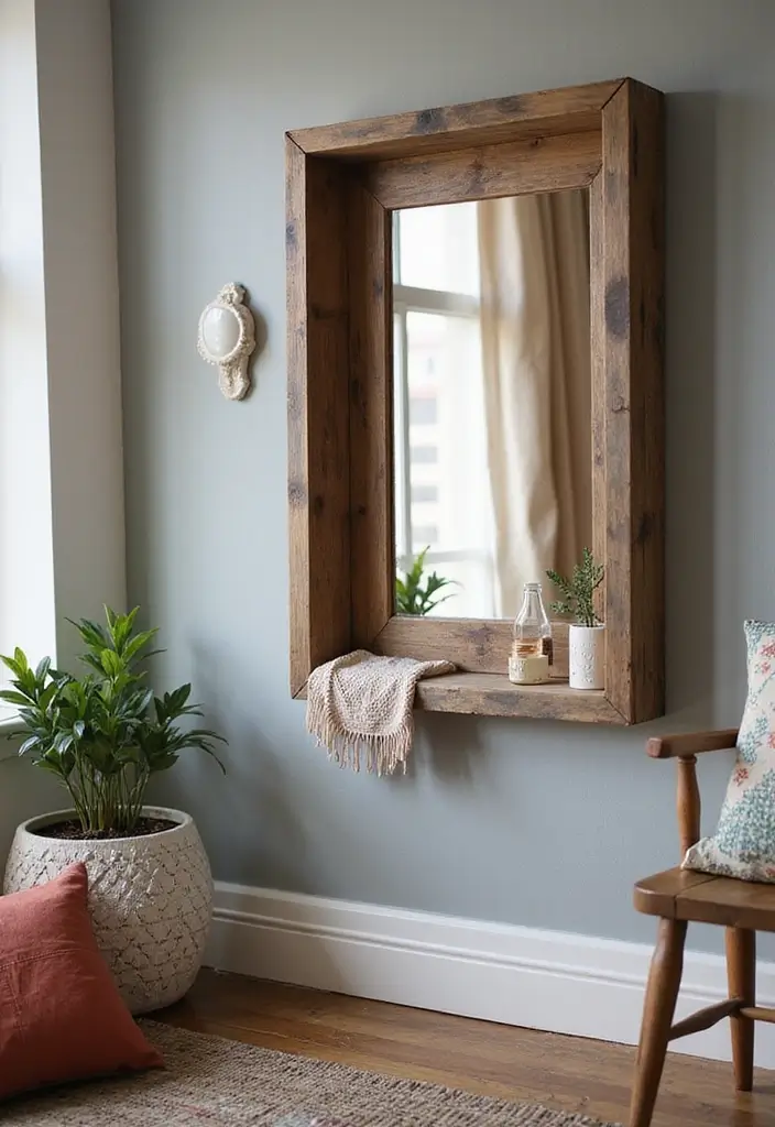 30+ DIY Wall Mirror Decor Ideas That Look Professionally Designed 26 30+ DIY Wall Mirror Decor Ideas That Look Professionally Designed - 26. Wooden Crate Mirror