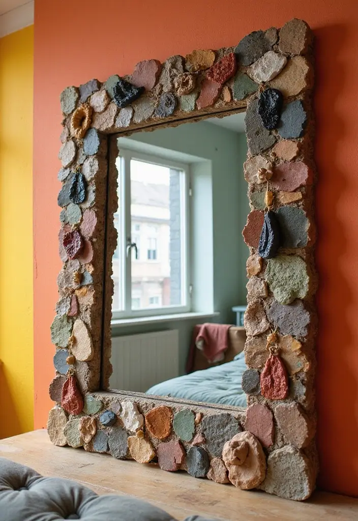 30+ DIY Wall Mirror Decor Ideas That Look Professionally Designed 9 30+ DIY Wall Mirror Decor Ideas That Look Professionally Designed - 9. Bold Textured Mirror