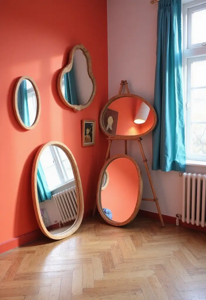 30+ Floor Mirror Decor Ideas That Add Drama and Functionality 12 30+ Floor Mirror Decor Ideas That Add Drama and Functionality - 12. Fun with Shapes