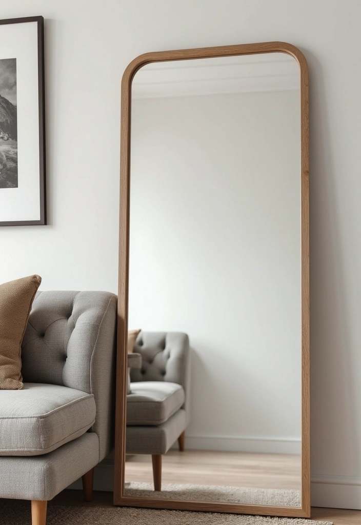 30+ Floor Mirror Decor Ideas That Add Drama and Functionality 28 30+ Floor Mirror Decor Ideas That Add Drama and Functionality - 28. Framing Artwork with Mirrors