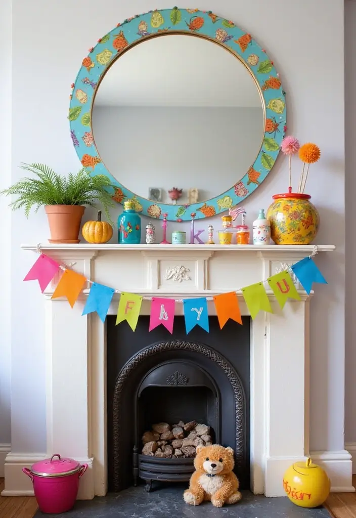 30+ Mantel Decor with Round Mirror Inspirations You’ll Absolutely Love 11 30+ Mantel Decor with Round Mirror Inspirations You’ll Absolutely Love - 11. Whimsical Wonders: Fun Accessories with Mirrors