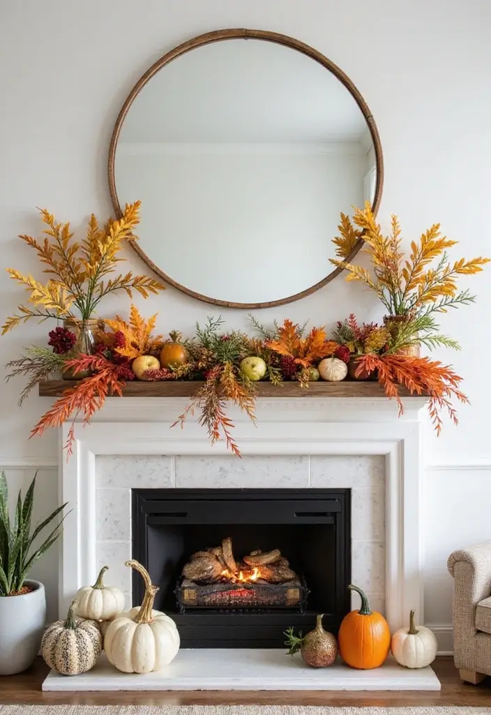 30+ Mantel Decor with Round Mirror Inspirations You’ll Absolutely Love 24 30+ Mantel Decor with Round Mirror Inspirations You’ll Absolutely Love - 24. Seasonal Swaps: Rotate Decor with the Seasons