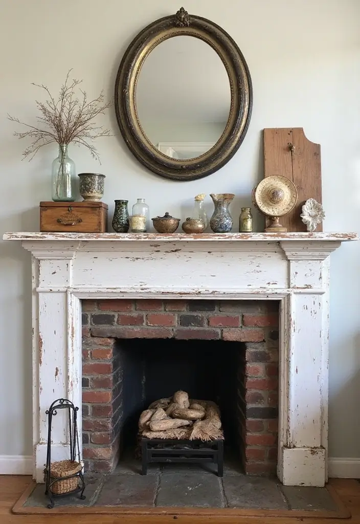 30+ Mantel Decor with Round Mirror Inspirations You’ll Absolutely Love 27 30+ Mantel Decor with Round Mirror Inspirations You’ll Absolutely Love - 27. Upcycled Decor: Sustainable Round Mirrors