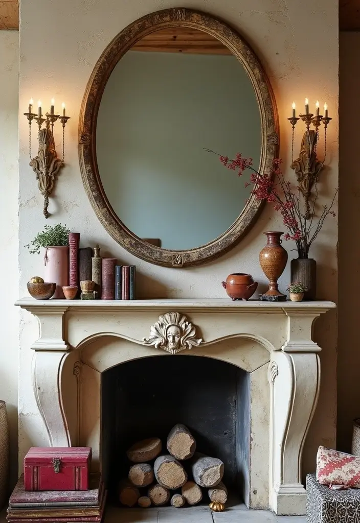 30+ Mantel Decor with Round Mirror Inspirations You’ll Absolutely Love 28 30+ Mantel Decor with Round Mirror Inspirations You’ll Absolutely Love - 28. Travel Inspiration: Decor from Around the World