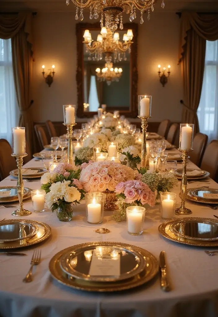 30+ Mirror Table Decor Wedding Centerpiece Ideas That Steal the Show - 15. Mirror Table Clusters