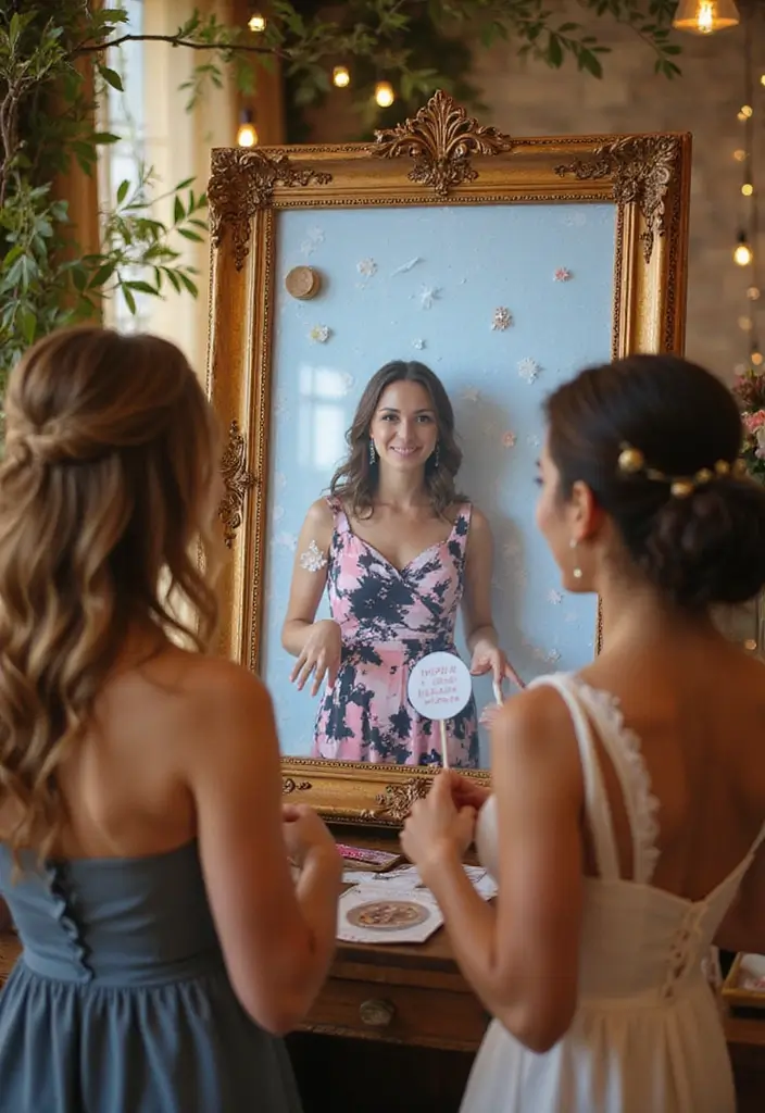 30+ Mirror Table Decor Wedding Centerpiece Ideas That Steal the Show - 24. Interactive Mirror Games