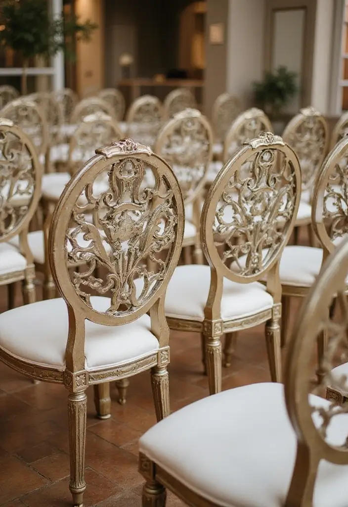 30+ Mirror Table Decor Wedding Centerpiece Ideas That Steal the Show - 27. Mirrored Chair Accents