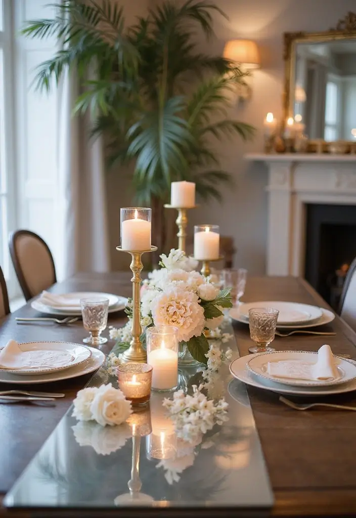 30+ Mirror Table Decor Wedding Centerpiece Ideas That Steal the Show - 4. Elegant Mirror Table Runners