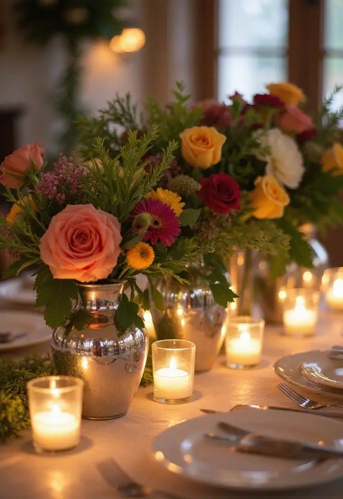 30+ Mirror Table Decor Wedding Centerpiece Ideas That Steal the Show - 6. Mirrored Vases