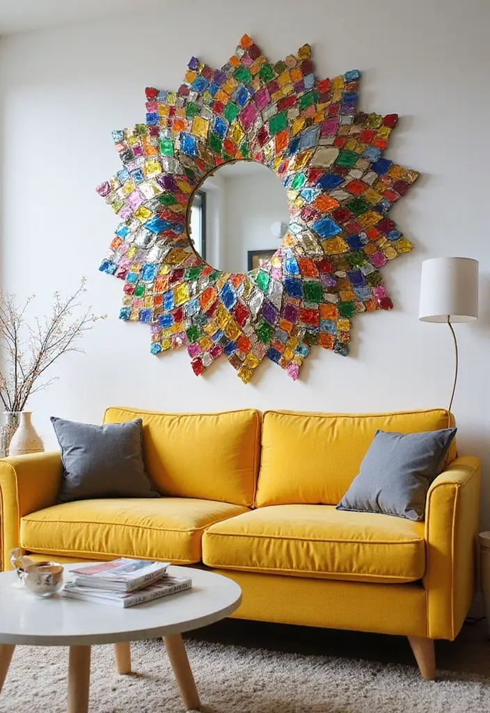 30+ Mirror Wall Decor DIY Ideas to Personalize Your Living Space 9 30+ Mirror Wall Decor DIY Ideas to Personalize Your Living Space - 9. Mosaic Mirror Wall Art