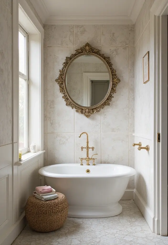 30+ Mirror Wall Decor Ideas That Instantly Transform Blank Walls 12 30+ Mirror Wall Decor Ideas That Instantly Transform Blank Walls - 12. Vintage-Inspired Tiles with Mirrors