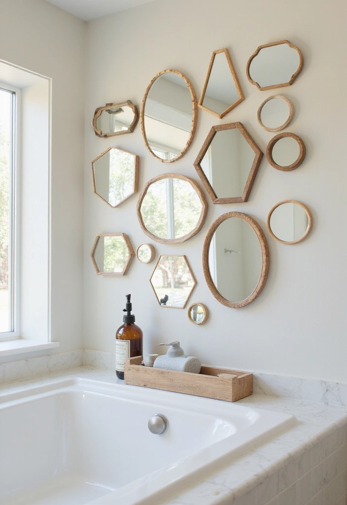 30+ Mirror Wall Decor Ideas That Instantly Transform Blank Walls 13 30+ Mirror Wall Decor Ideas That Instantly Transform Blank Walls - 13. Unique Mirror Shapes