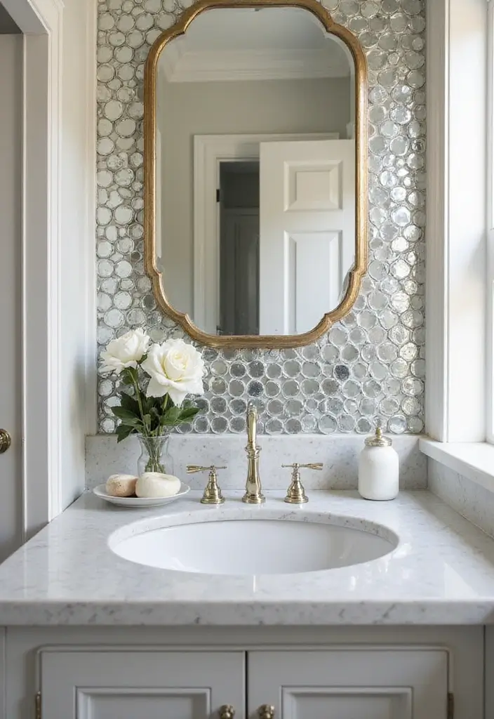 30+ Mirror Wall Decor Ideas That Instantly Transform Blank Walls 21 30+ Mirror Wall Decor Ideas That Instantly Transform Blank Walls - 21. Mirror Tile Accents