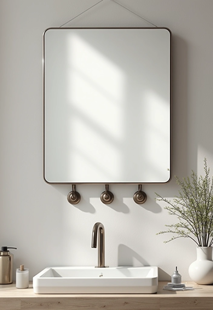30+ Mirror Wall Decor Ideas That Instantly Transform Blank Walls 22 30+ Mirror Wall Decor Ideas That Instantly Transform Blank Walls - 22. Floating Mirrors with Hooks