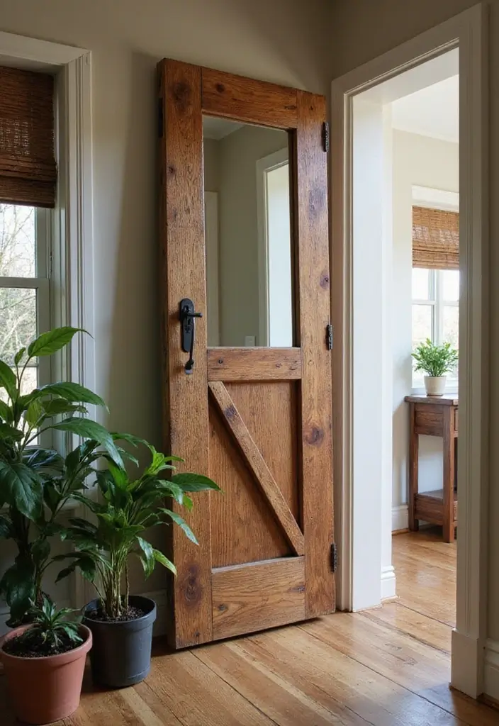 30+ Mirror Wall Decor Ideas You’ll Want to Try in 2025 1 30+ Mirror Wall Decor Ideas You’ll Want to Try in 2025 - 1. Rustic Charm with Barn Doors
