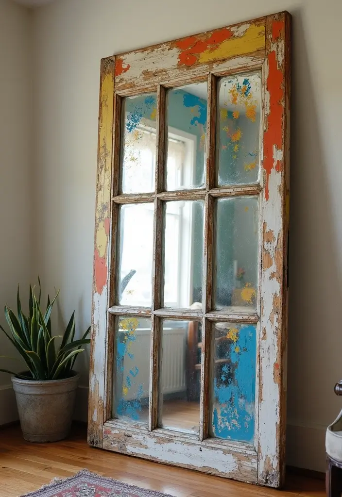 30+ Mirror Wall Decor Ideas You’ll Want to Try in 2025 11 30+ Mirror Wall Decor Ideas You’ll Want to Try in 2025 - 11. Vintage Window Mirrors as Art