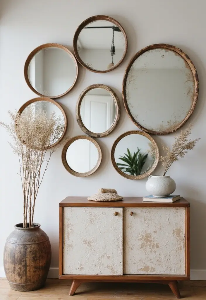 30+ Mirror Wall Decor Ideas You’ll Want to Try in 2025 13 30+ Mirror Wall Decor Ideas You’ll Want to Try in 2025 - 13. Circle Mirrors for Soft Elegance