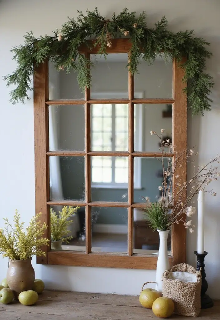 30+ Mirror Wall Decor Ideas You’ll Want to Try in 2025 20 30+ Mirror Wall Decor Ideas You’ll Want to Try in 2025 - 20. Seasonal Mirror Decor