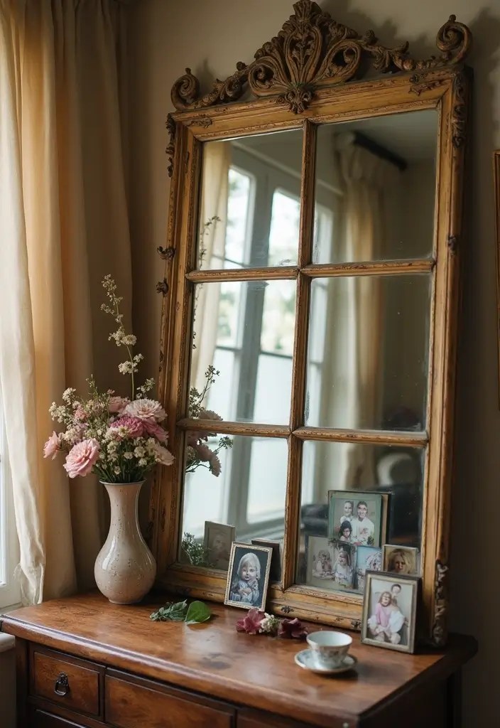30+ Mirror Wall Decor Ideas You’ll Want to Try in 2025 27 30+ Mirror Wall Decor Ideas You’ll Want to Try in 2025 - 27. Personal Touch with Family Photos