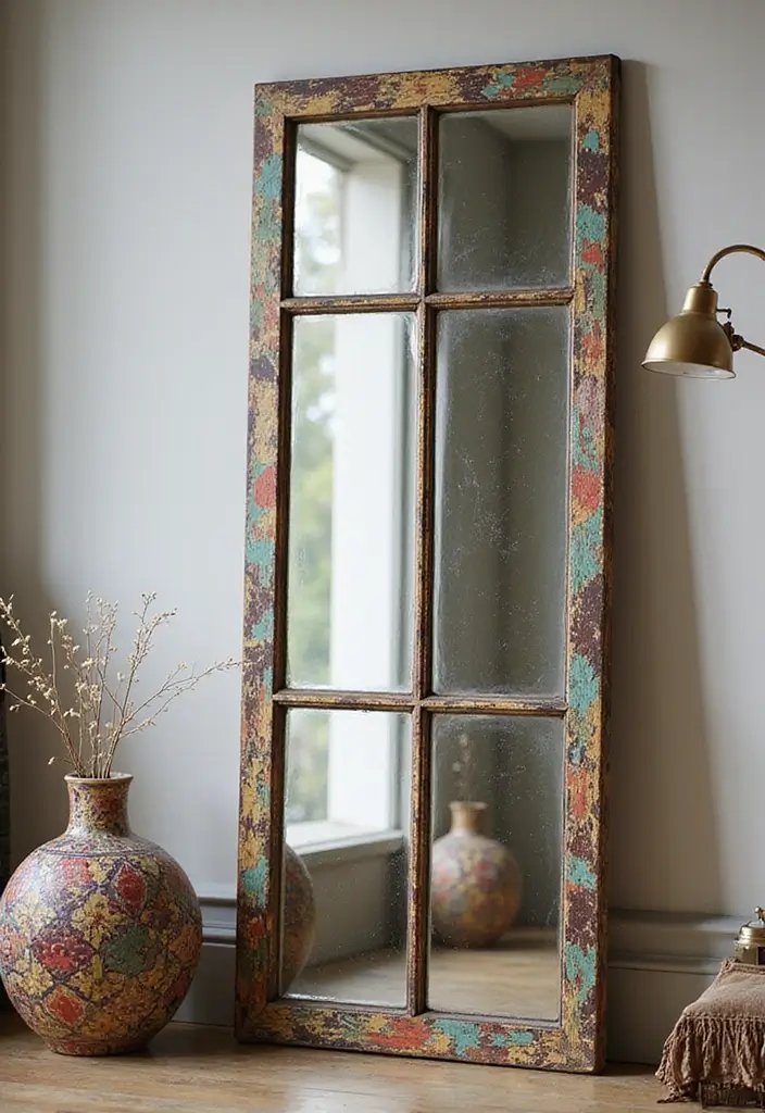 30+ Mirror Wall Decor Ideas You’ll Want to Try in 2025 30 30+ Mirror Wall Decor Ideas You’ll Want to Try in 2025 - 30. Vintage Window Mirrors with Statement Frames