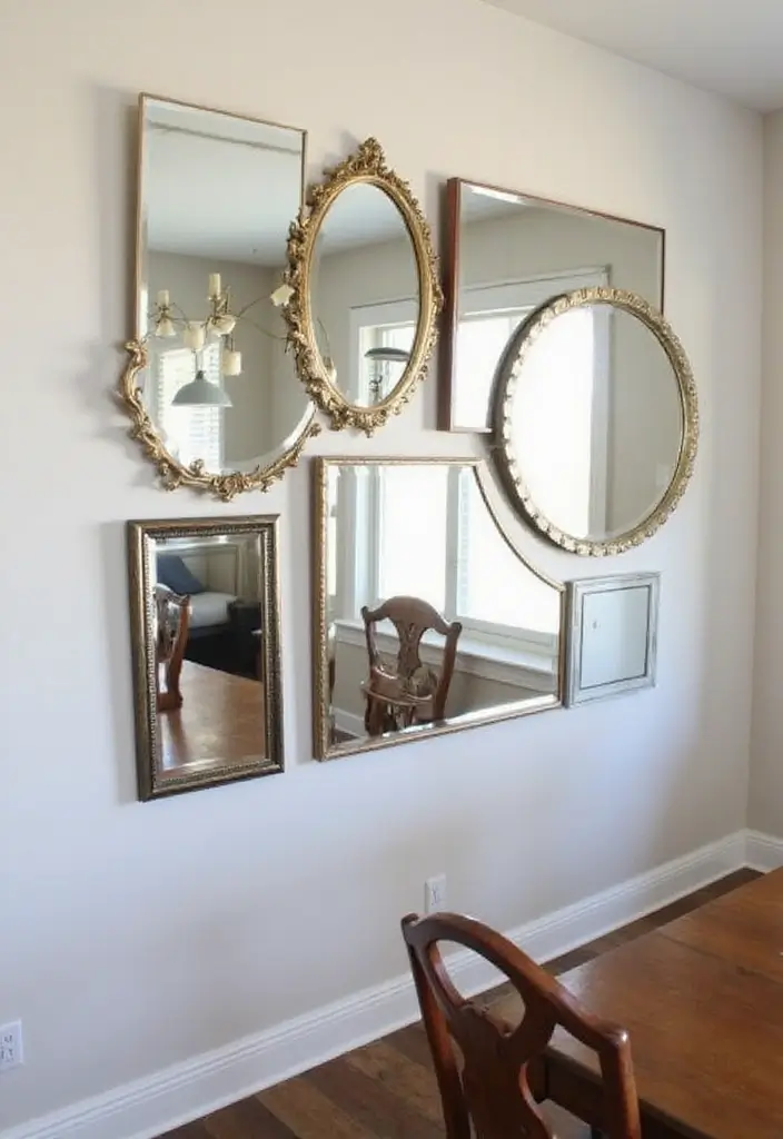 30+ Mirror Wall Decor Ideas for Dining Rooms You’ll Want to Copy - 15. Multi-Panel Mirrored Installations