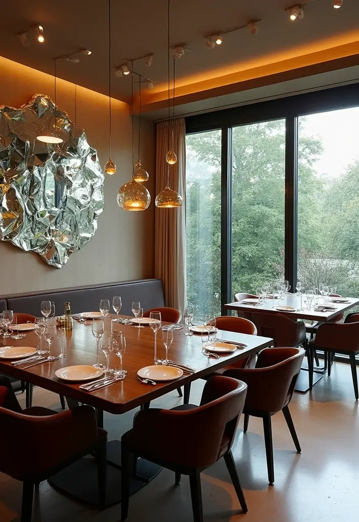 30+ Mirror Wall Decor Ideas for Dining Rooms You’ll Want to Copy - 18. Reflective Art Installations