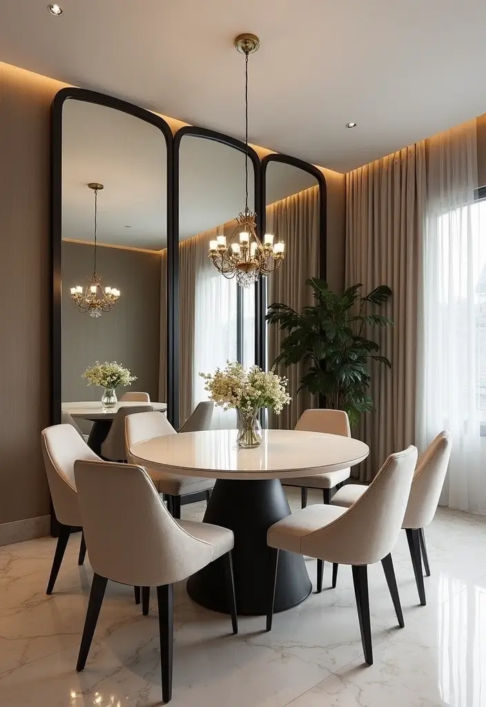 30+ Mirror Wall Decor Ideas for Dining Rooms You’ll Want to Copy - 29. Mirrors as Decorative Room Dividers