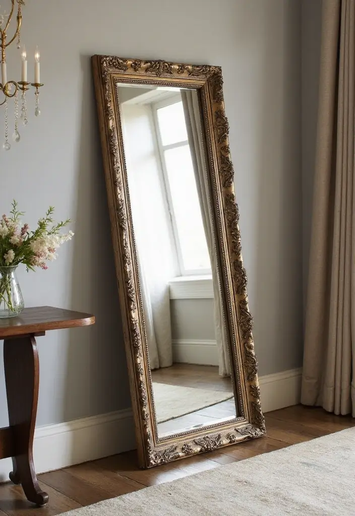 30+ Mirror Wall Decor Ideas for Dining Rooms You’ll Want to Copy - 4. Statement-Making Floor Mirrors