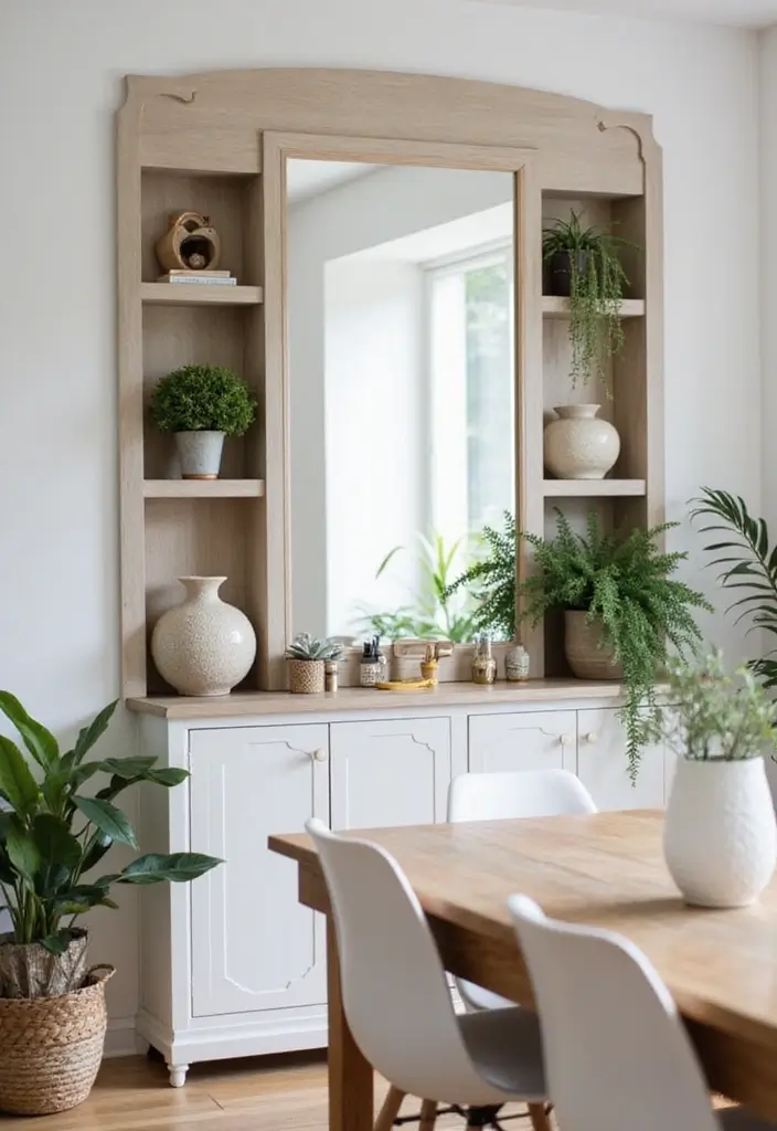 30+ Mirror Wall Decor Ideas for Dining Rooms You’ll Want to Copy - 5. Mirrors with Built-In Shelves