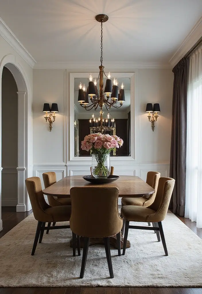 30+ Mirror Wall Decor Ideas for Dining Rooms You’ll Want to Copy - 8. Mirrored Accent Walls