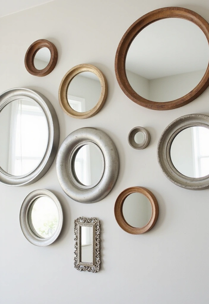 30+ Mirror Wall Decor Ideas for Modern and Minimalist Homes 1 30+ Mirror Wall Decor Ideas for Modern and Minimalist Homes - 1. Layered Round Mirrors for Depth