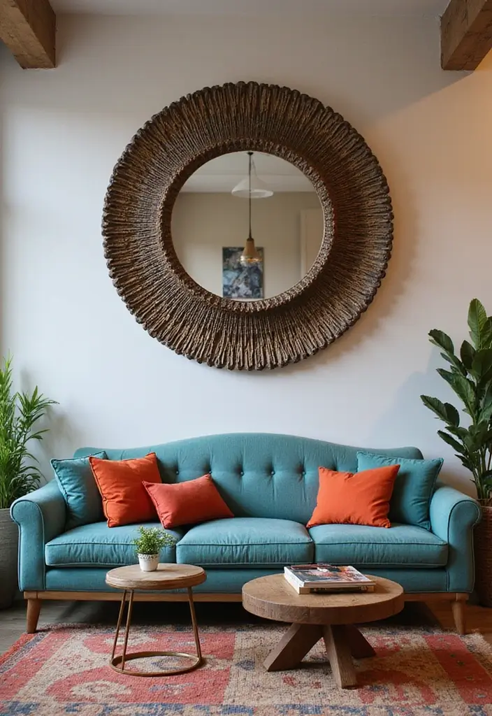 30+ Mirror Wall Decor Ideas for Modern and Minimalist Homes 23 30+ Mirror Wall Decor Ideas for Modern and Minimalist Homes - 23. Round Mirrors with Artistic Frames