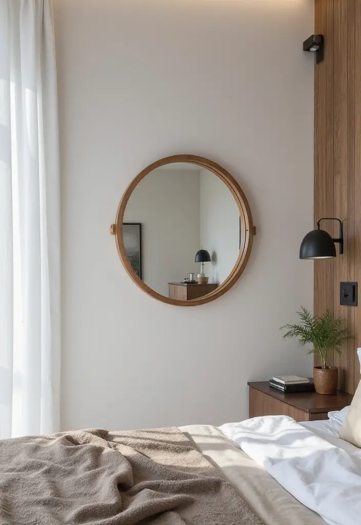 30+ Mirror Wall Decor Ideas for Modern and Minimalist Homes 26 30+ Mirror Wall Decor Ideas for Modern and Minimalist Homes - 26. Round Mirrors with Adjustable Frames
