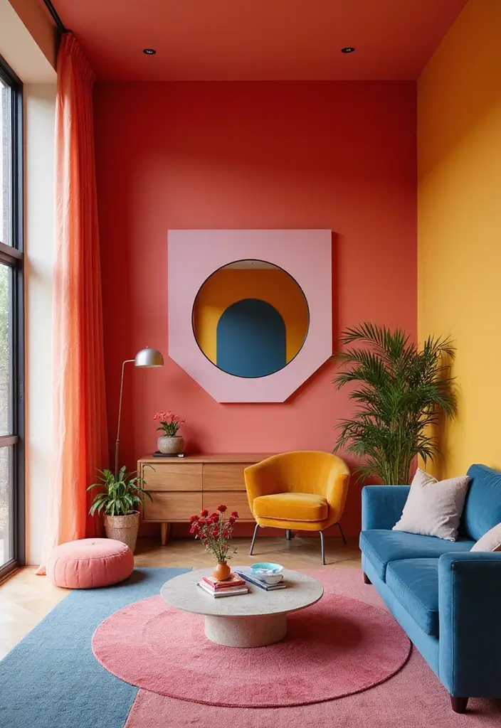 30+ Mirror Wall Decor Ideas for Modern and Minimalist Homes 28 30+ Mirror Wall Decor Ideas for Modern and Minimalist Homes - 28. Round Mirrors in Unexpected Color Palettes