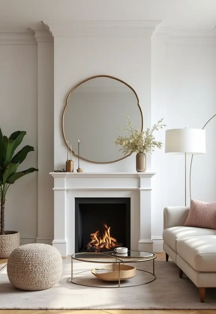 30+ Mirror Wall Decor Ideas to Brighten and Enlarge Your Living Room Instantly - 10. Modern Acrylic Mirrors for a Sleek Touch
