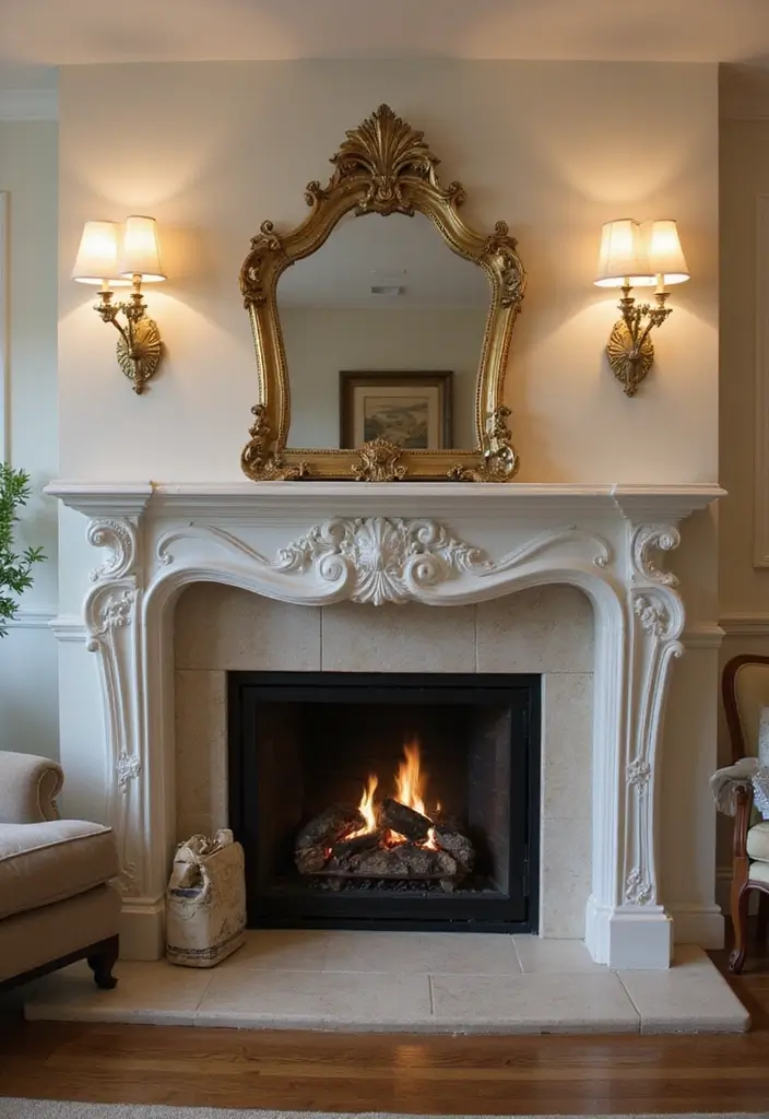 30+ Mirror Wall Decor Ideas to Brighten and Enlarge Your Living Room Instantly - 13. Sconces with Mirrors for Enhanced Lighting