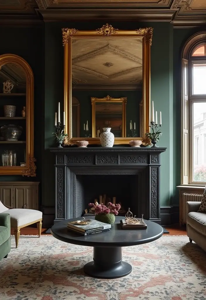30+ Mirror Wall Decor Ideas to Brighten and Enlarge Your Living Room Instantly - 23. Ceiling-Hung Mirrors for a Dramatic Effect