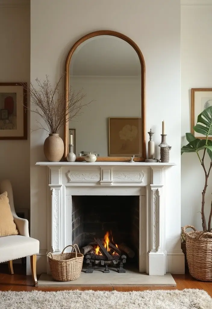 30+ Mirror Wall Decor Ideas to Brighten and Enlarge Your Living Room Instantly - 25. Soft Curves with Arched Mirrors