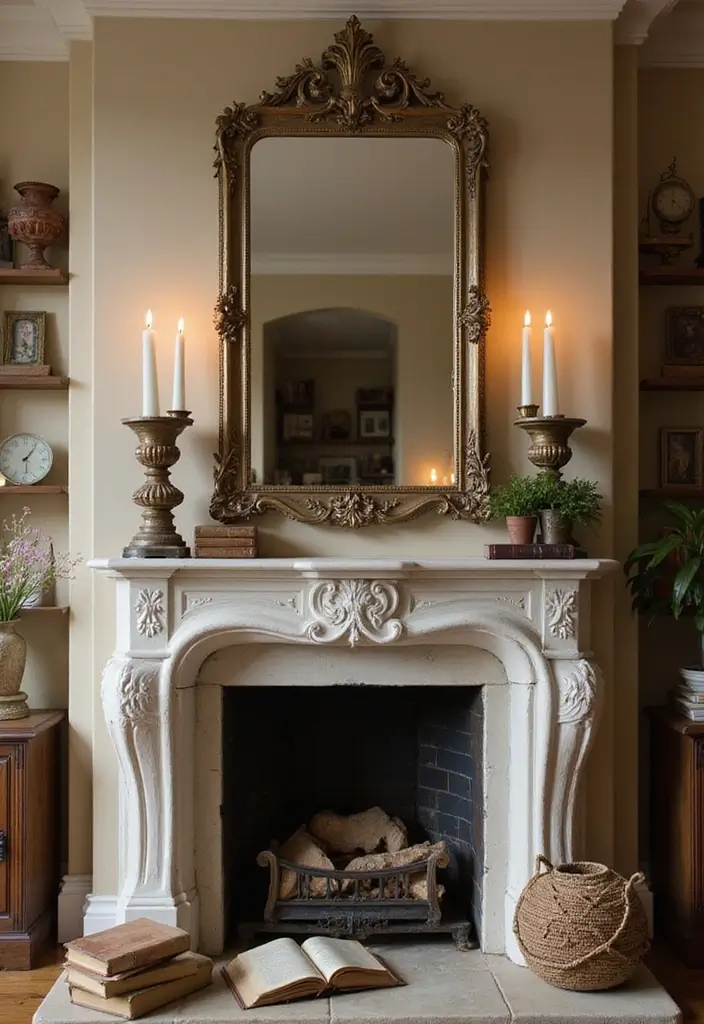 30+ Mirror Wall Decor Ideas to Brighten and Enlarge Your Living Room Instantly - 4. Vintage Mirrors for a Touch of Charm