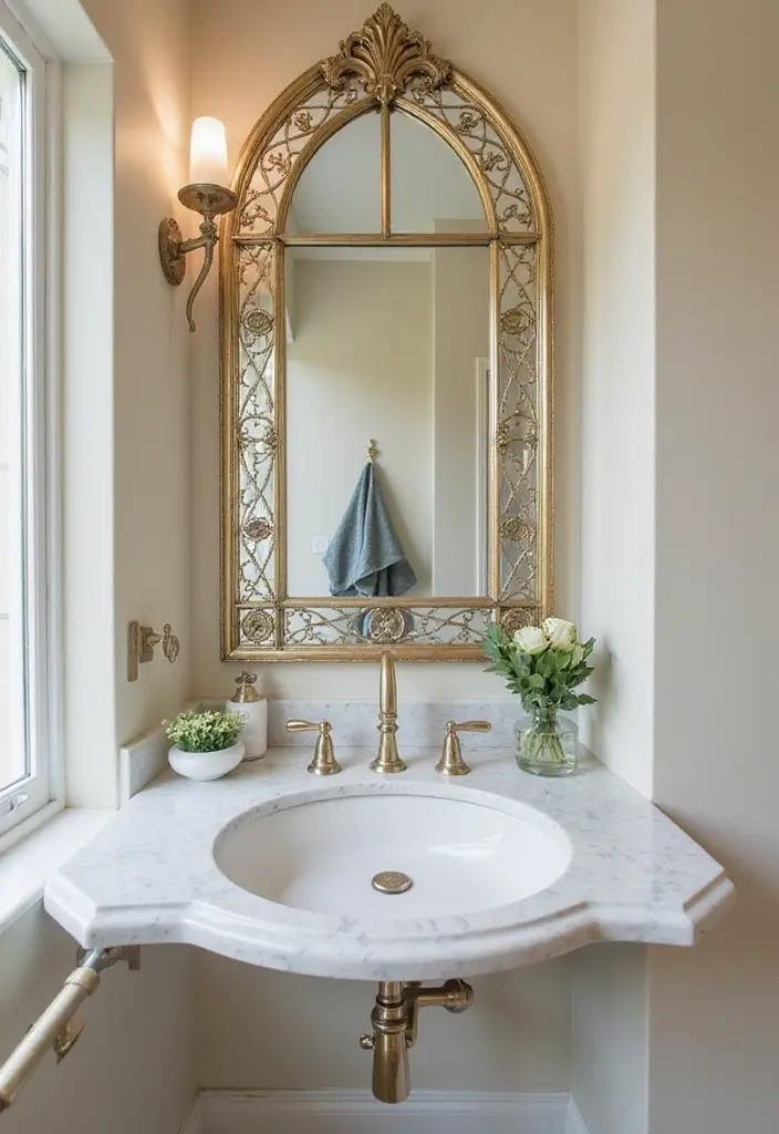 30+ Mirror Wall Decor with Pictures for a Personalized Gallery Feel 12 30+ Mirror Wall Decor with Pictures for a Personalized Gallery Feel - 12. Bathroom Bliss with Decorative Mirrors