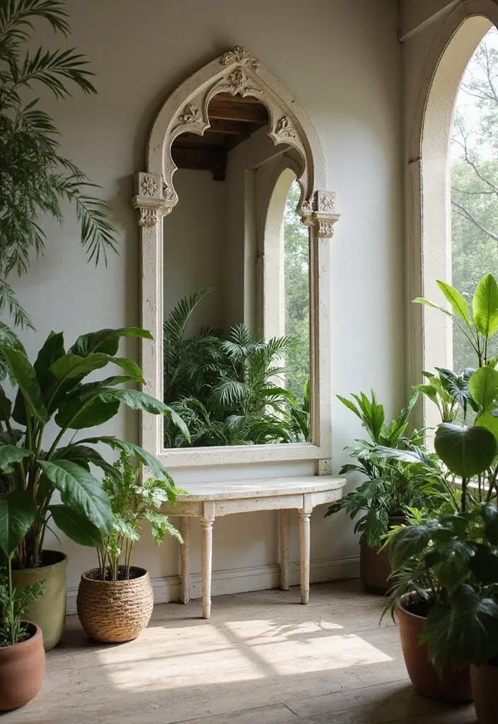 30+ Mirror Wall Decor with Pictures for a Personalized Gallery Feel 23 30+ Mirror Wall Decor with Pictures for a Personalized Gallery Feel - 23. Reflecting Nature with Outdoor Themes