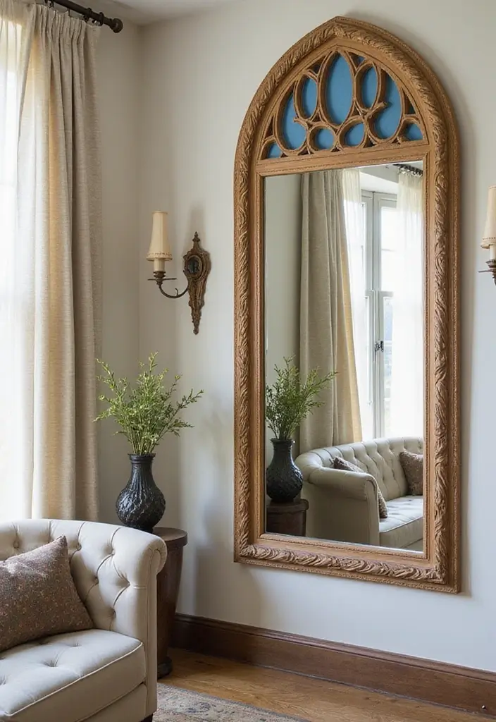 30+ Mirror Wall Decor with Pictures for a Personalized Gallery Feel 27 30+ Mirror Wall Decor with Pictures for a Personalized Gallery Feel - 27. Unique Themes with Customized Mirrors