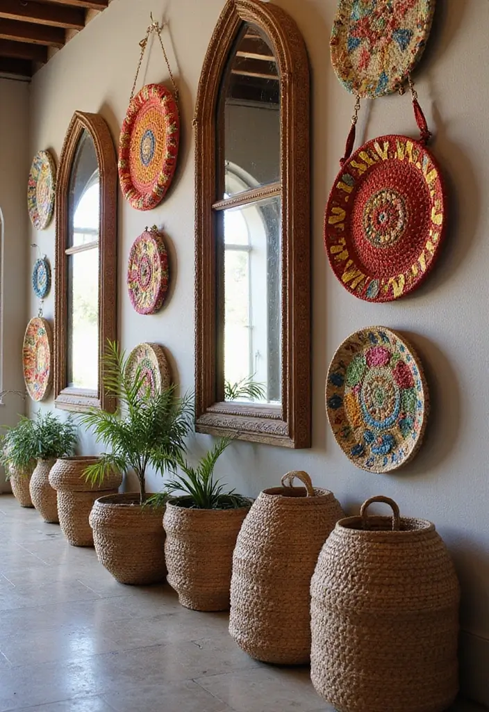 30+ Mirror Wall Decor with Pictures for a Personalized Gallery Feel 4 30+ Mirror Wall Decor with Pictures for a Personalized Gallery Feel - 4. Layering Textures with Mirrors and Fabrics