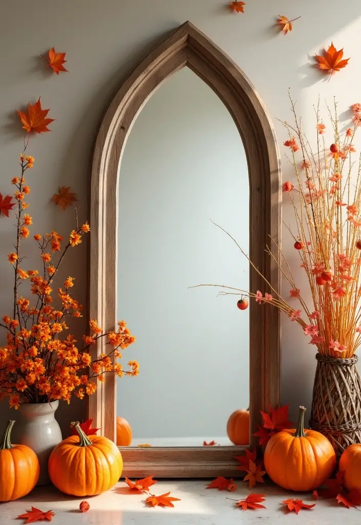 30+ Mirror Wall Decor with Pictures for a Personalized Gallery Feel 8 30+ Mirror Wall Decor with Pictures for a Personalized Gallery Feel - 8. Seasonal Decor with Mirrors