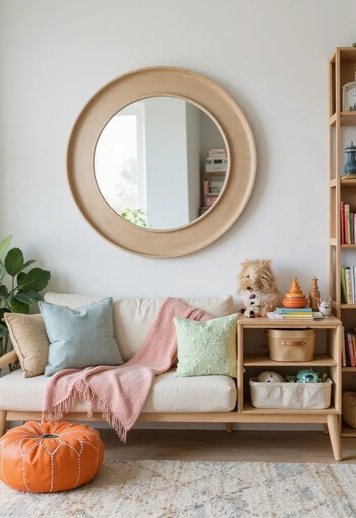 30+ Round Mirror Tray Decor Ideas That Instantly Elevate Your Style 16 30+ Round Mirror Tray Decor Ideas That Instantly Elevate Your Style - 16. Whimsical Child’s Room Decor