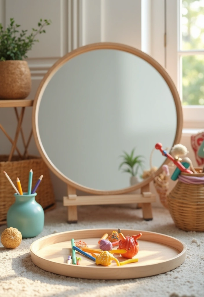 30+ Round Mirror Tray Decor Ideas That Instantly Elevate Your Style 22 30+ Round Mirror Tray Decor Ideas That Instantly Elevate Your Style - 22. Joyful Play Area