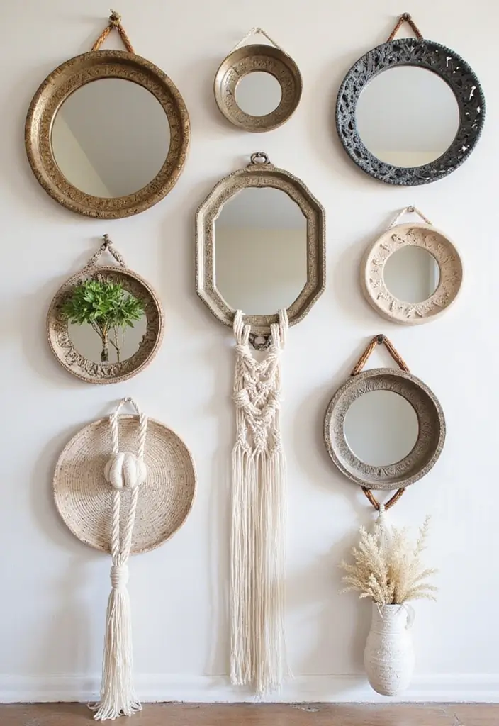 30+ Round Mirror Tray Decor Ideas That Instantly Elevate Your Style 3 30+ Round Mirror Tray Decor Ideas That Instantly Elevate Your Style - 3. Stylish Wall Art